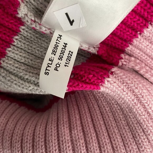Vineyard Vines Sweater Large Striped Boatneck Gray Pink Cotton Blend NWT FS-1193 - Picture 10 of 10